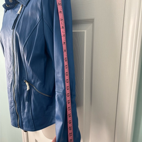 COPY - New! 💙 Lambskin Leather Motorcycle Jacket twiggy - Picture 11 of 11